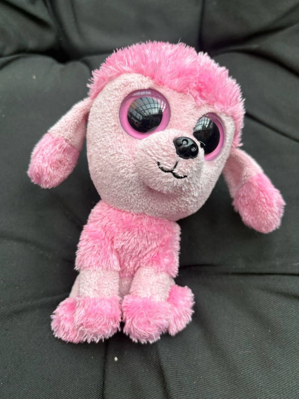 Ty Beanie Boos PRINCESS the Pink Poodle Dog Solid Eyes Vintage